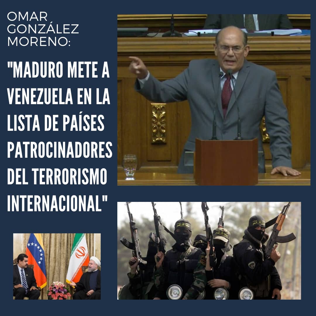 Omar González: Maduro convierte a Venezuela en patrocinador del terrorismo
